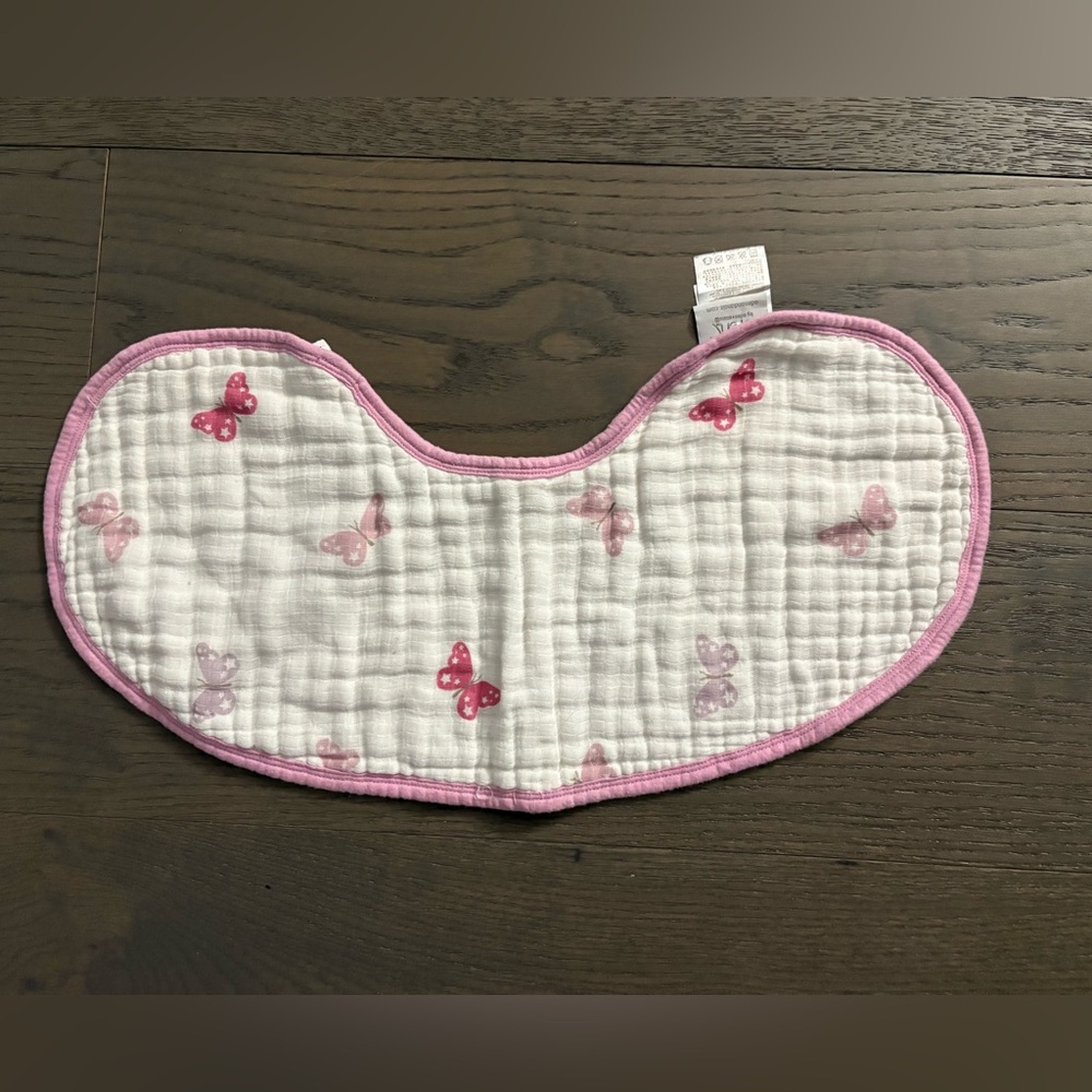 Aden & Anais baby girl Muslin fabric large bib brand new